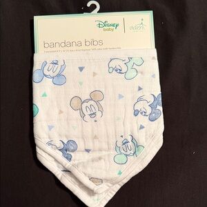 Disney Baby Bandana Bibs - Blue and White Mickey Design